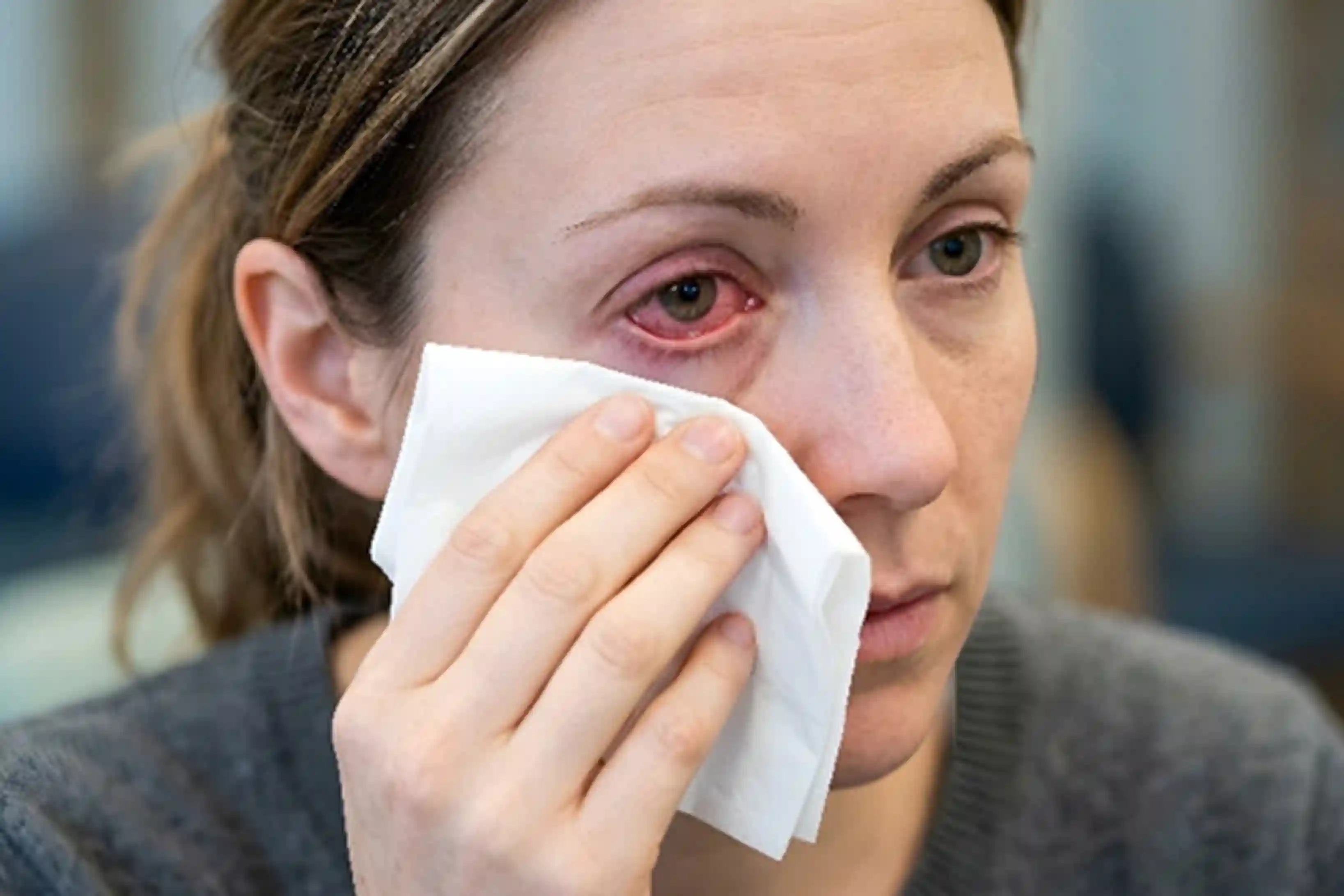 Women Having red Eye